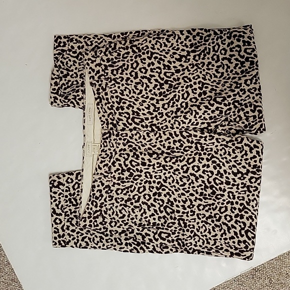 J Crew 100% linen leopard print trousers sz 8 - Picture 2 of 5